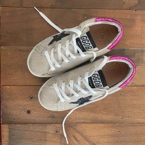 Golden Goose Kids Superstar Sneakers w/ Glitter Star